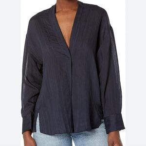 Vince drapey stripe navy shirt Sz M